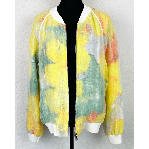 3.1 PHILLIP LIM • Transparent Frame Bomber Jacket in Yellow Multi - Picture 15 of 16